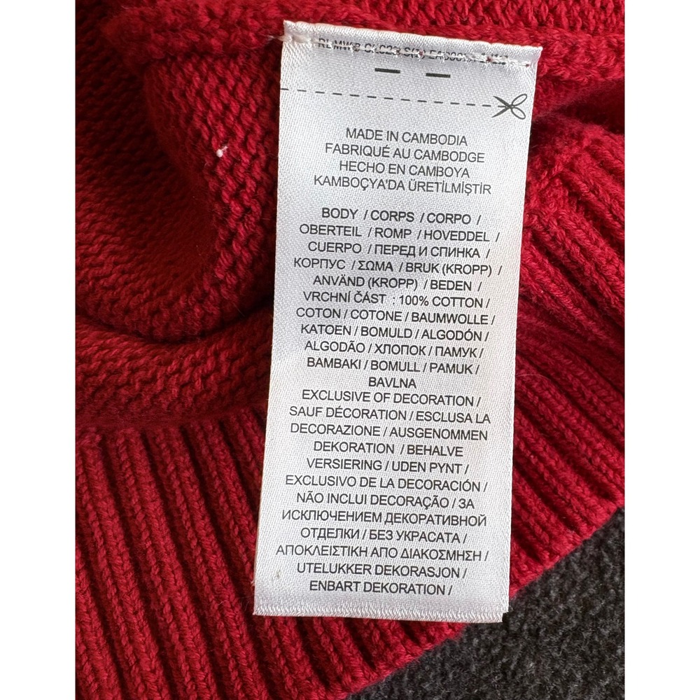 Lauren Ralph Lauren Red Cotton Dog Foxhound Intarsia Knit Sweater Womens XS RLL - Picture 9 of 12